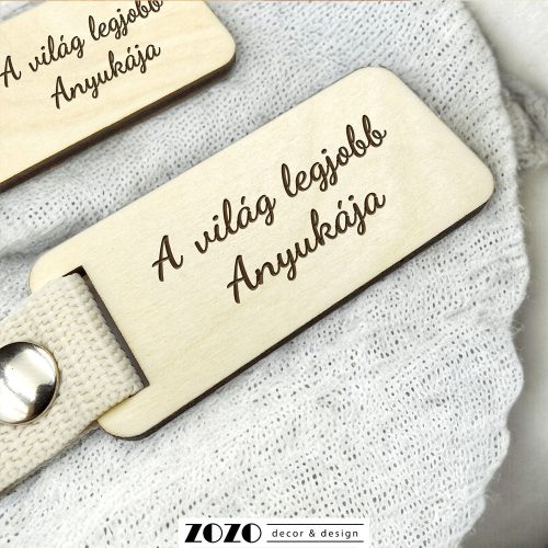 Gravírozott fa kulcstartó Anyának - kérhető egyedi szöveggel is
