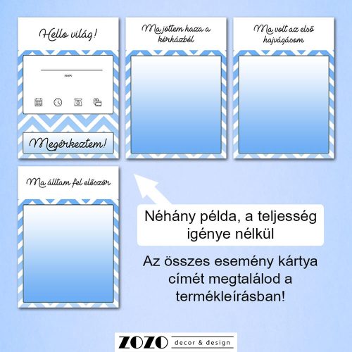 Baba mérföldkő kártya (fiú) - 28 db-os állatos