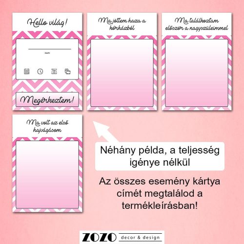 Baba mérföldkő kártya (lány) - 28 db-os állatos