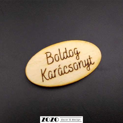 Boldog Karácsonyt - lézervágott gravírozott fatáblácska (ovális)