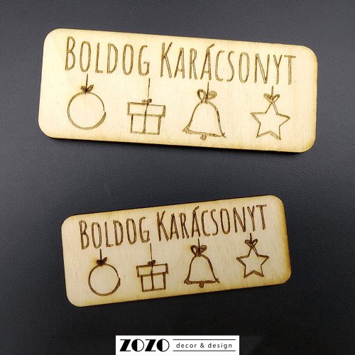 Boldog karácsonyt - lézervágott gravírozott fatáblácska (téglalap)