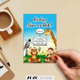   Cute Animals egyedi kaparós felkérő bejelentő kártya - bármilyen szöveggel kérhető