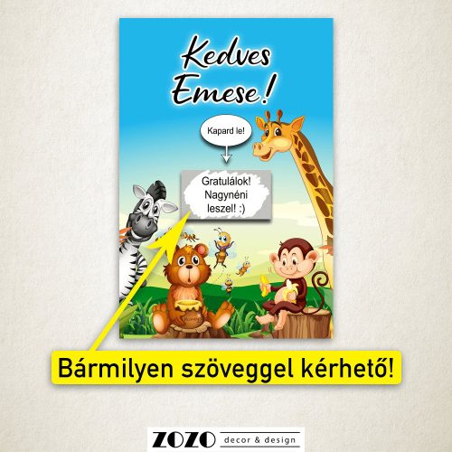 Cute Animals egyedi kaparós felkérő bejelentő kártya - bármilyen szöveggel kérhető