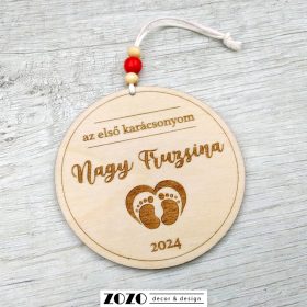   Egyedi névre szóló karácsonyfadísz, karácsonyi dísz - első karácsonyom