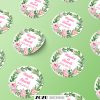 Pink virágkoszorú - Esküvői matrica, pálinkás üveg címke (12)