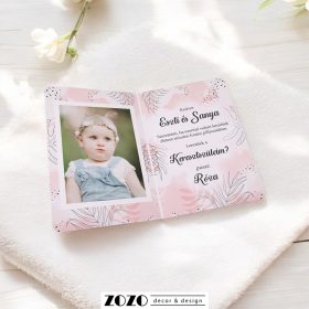   Keresztszülő felkérő lap - fényképes, babafotóval (03)