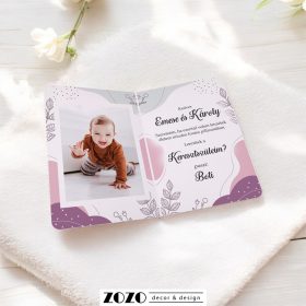   Keresztszülő felkérő lap - fényképes, babafotóval (06)