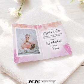   Keresztszülő felkérő lap - fényképes, babafotóval (08)