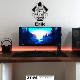 Game King egyedi névvel - gamer falmatrica