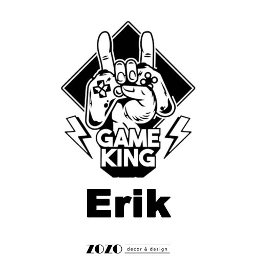 Game King egyedi névvel - gamer falmatrica