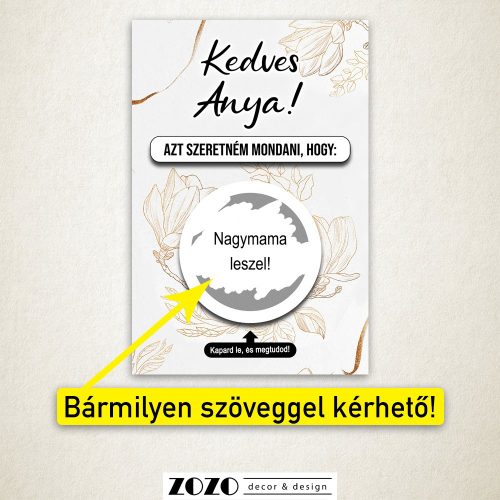 Gold Elegance egyedi kaparós felkérő bejelentő kártya - bármilyen szöveggel kérhető