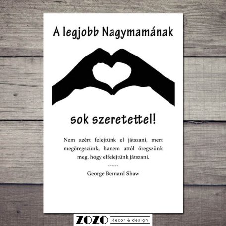 A legjobb nagymamának - köszöntő kártya