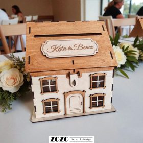Boríték és pénzgyűjtő házikó esküvőre