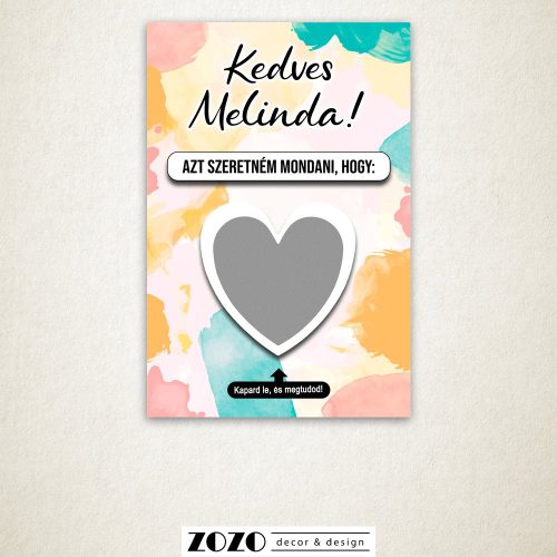 Watercolor egyedi kaparós felkérő bejelentő kártya - bármilyen szöveggel kérhető