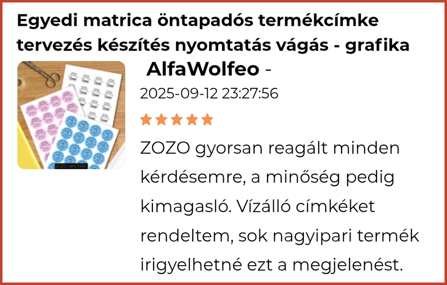 Vásárlói értékelés
