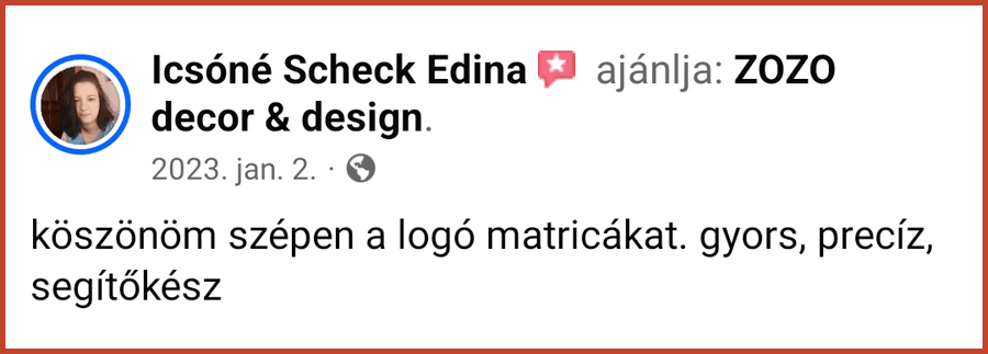 Vásárlói értékelés