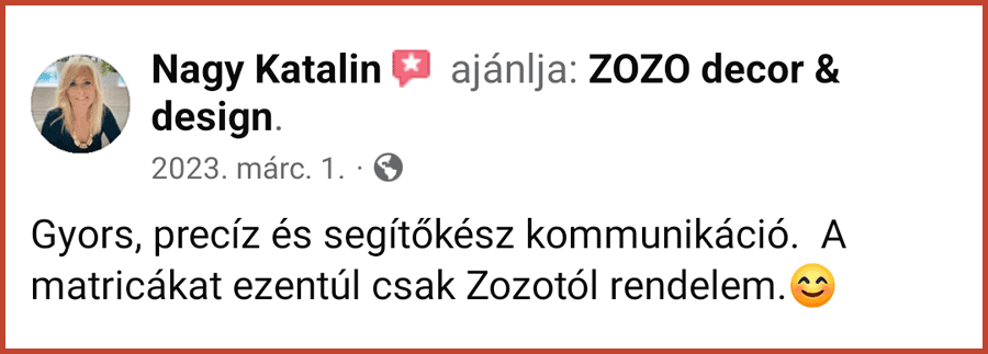 Vásárlói értékelés
