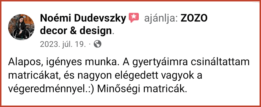 Vásárlói értékelés