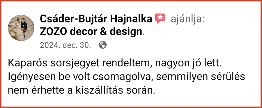 Vásárlói értékelés