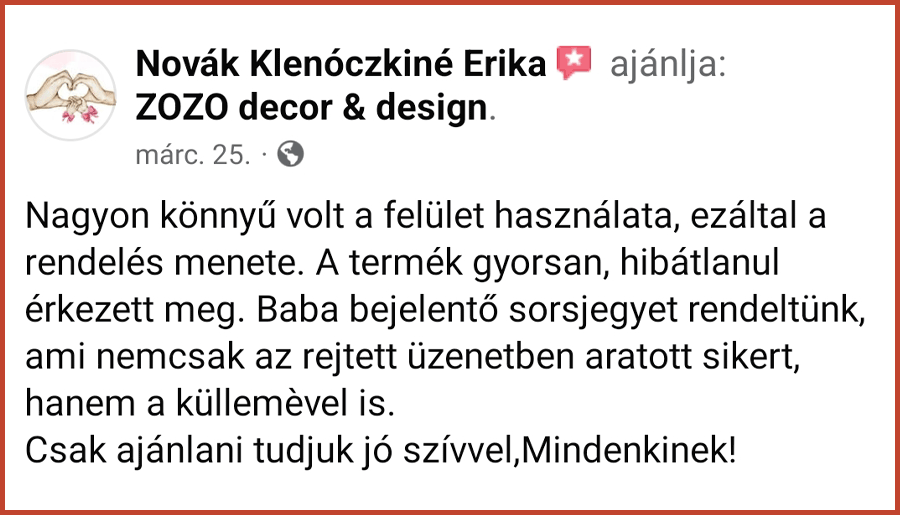 Vásárlói értékelés