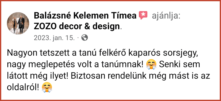 Vásárlói értékelés