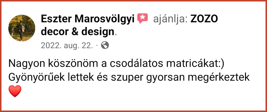 Vásárlói értékelés